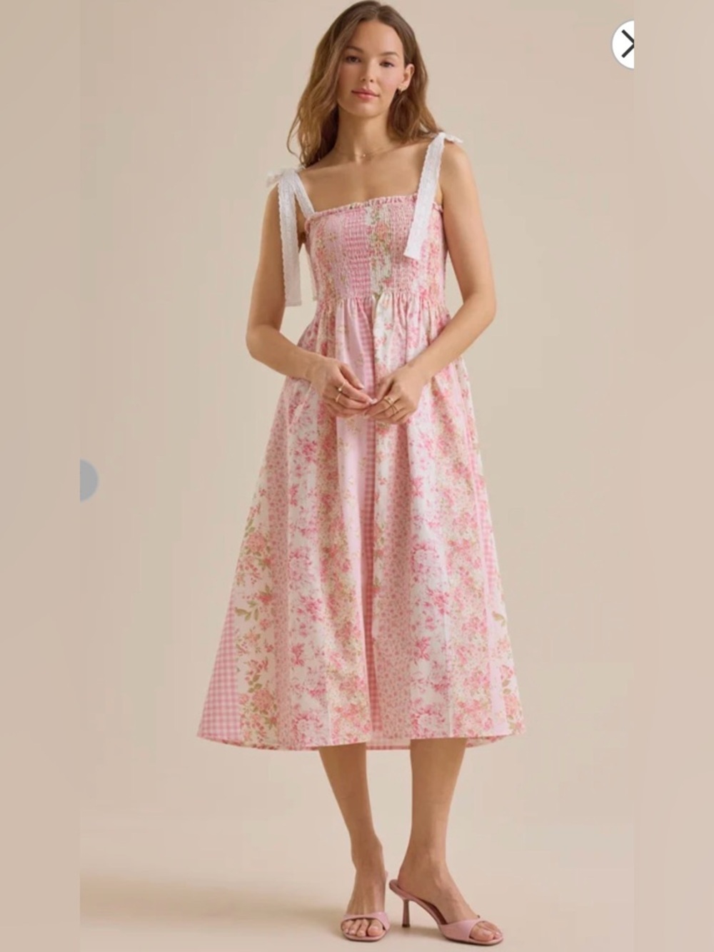 NWT Altard State Pink Floral Tie-Shoulder Midi Dress